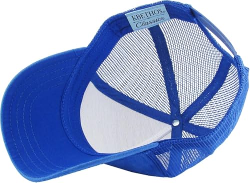 Image of KBETHOS Classic 5 Panel Cotton Twill Mesh Trucker Cap with Adjustable Snapback