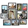upsimples 10 Pack Picture Frames Collage Wall Decor for Mounting or Tabletop Display, Photo Gallery Frame Set for Family, Multi Sizes Including 8×10, 5×7, 4×6, Black