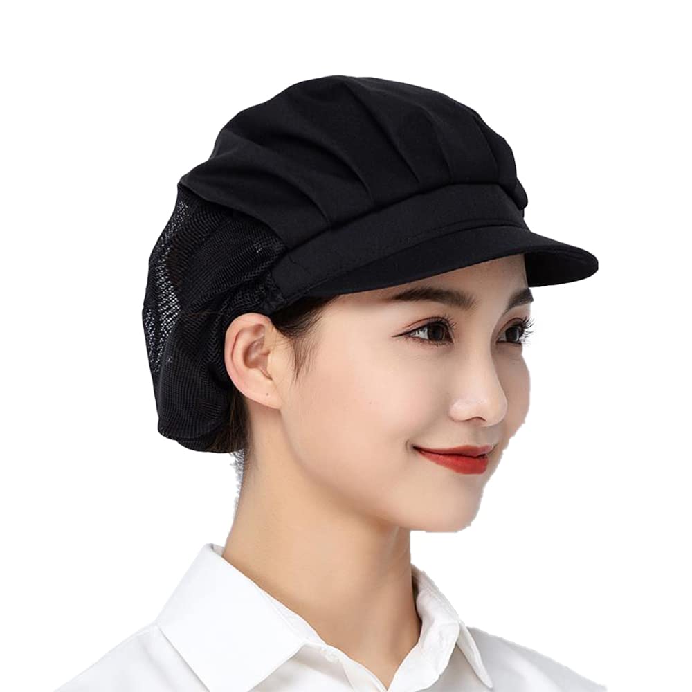 Good Occasion Chef Hat，Chefs Hat，2pcs Chef hat Women with Hair nets for Catering