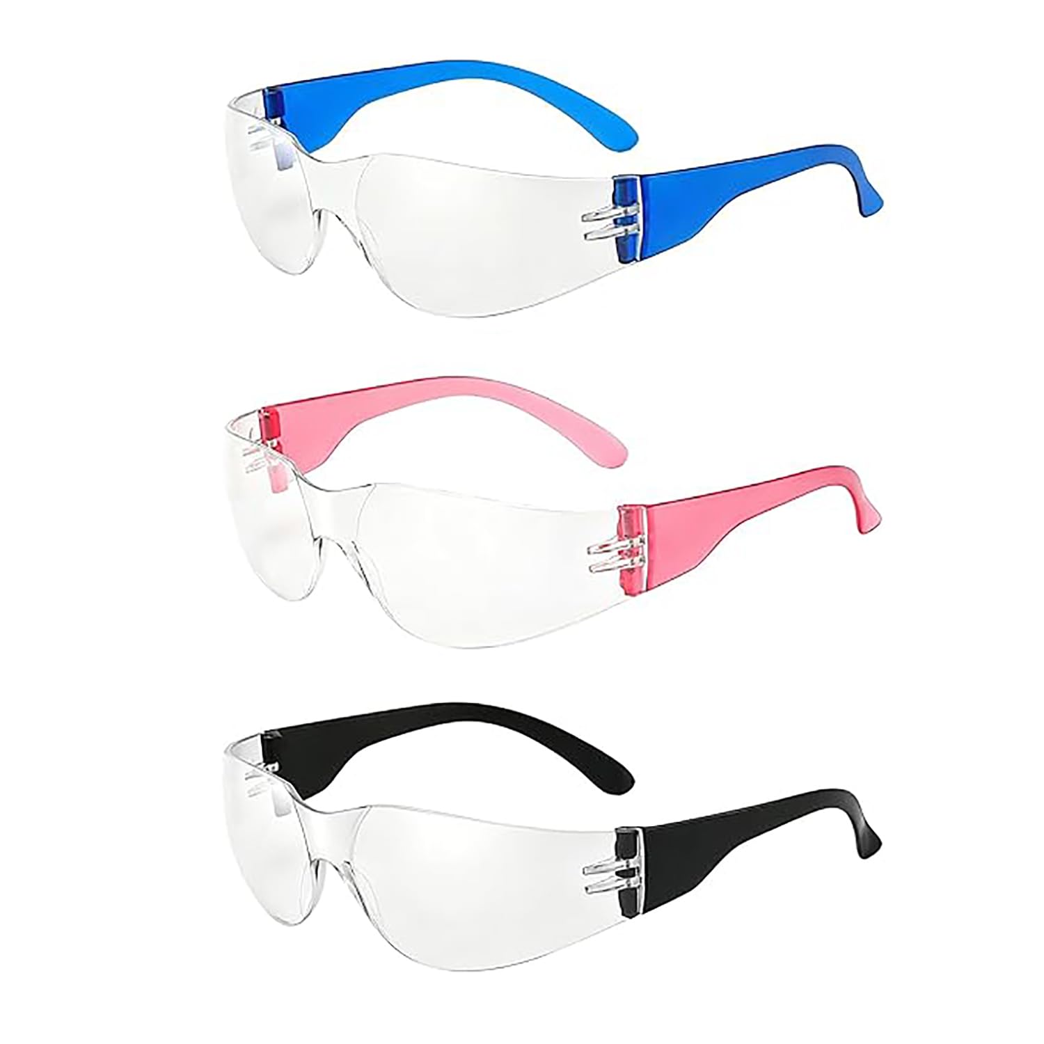 SIXHAOBU Kids Safety Goggles 3 Pack, Safety Goggles with Anti-Fog Design, Safety Glasses, Anti-Splash Glasses, Adjustable Fit for Science Lab, Woodworking, Cycling, Windproof Eye Protection