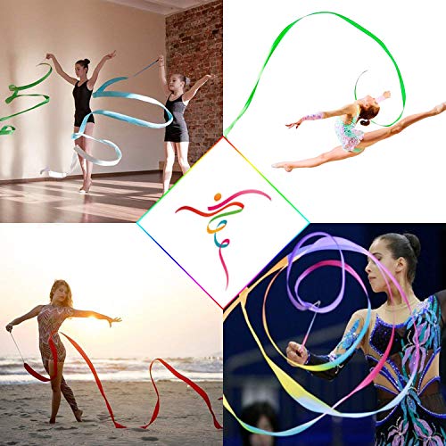 HONGXIN-SHOP Gymnastiekband, dansband, ritmische band, wervelband met staaf, ritmische sportgymnastiekband… - Image 3
