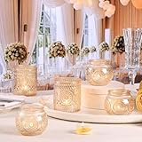DARJEN Gold Votive Candle Holder Set of 20, Upgraded Size Tea Light Candle Holder Glass for Wedding Table Centerpieces, Elegant Bulk Votive Holders for Party, Proposals and Wedding Shower