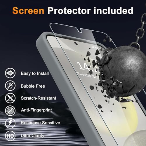 Image of Elzzi Magnetic Guard Designed for Samsung S24 Fe 5G Case Translucent Matte Hard PC + TPU Back Cover [Compatible with MagSafe] Anti-Scratch Phone Case (Grey)