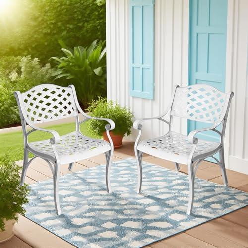 PATIO-IN 2 Piece Patio Chairs Cast Aluminum...
