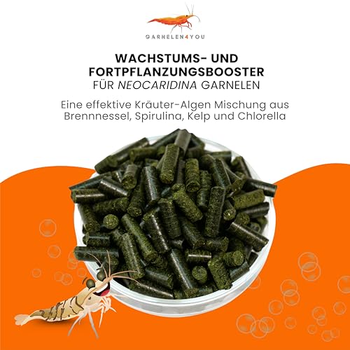 GARNELEN4YOU® Neo Algen Sticks – Wachstums- & Fortpflanzungs-Booster für Neocaridina Garnelen – Premium Garnelenfutter – nachhaltige Verpackung – Made in Germany – 30 g