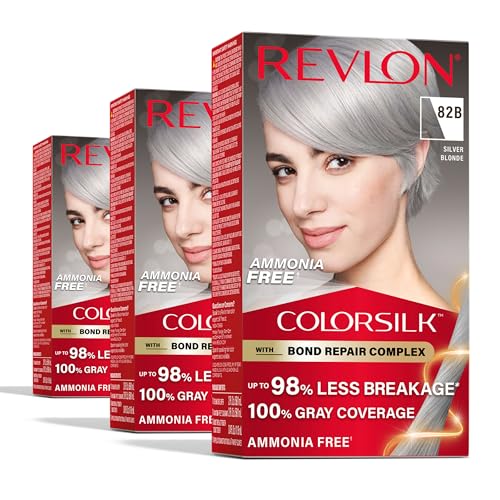 Revlon ColorSilk with Bond Repair Complex, Blonde Permanent Hair Color, 100% Gray Coverage, Ammonia...