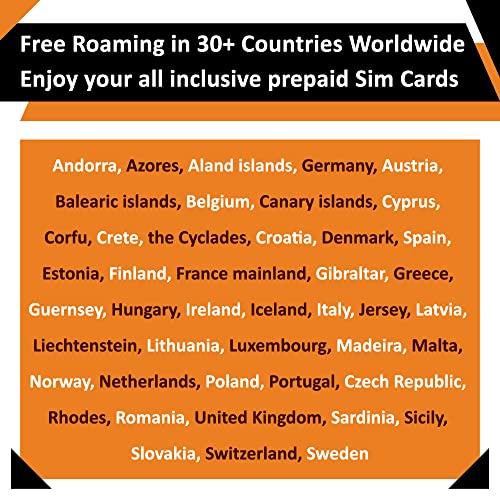 Image of Orange Holiday Europe Prepaid Sim 50GB Internet Data | 30 Days-Use | Data tethering Allowed | 120min & 1000 SMS from Europe to Any Country Worldwide+1 Sim Card Holder+1 Pin