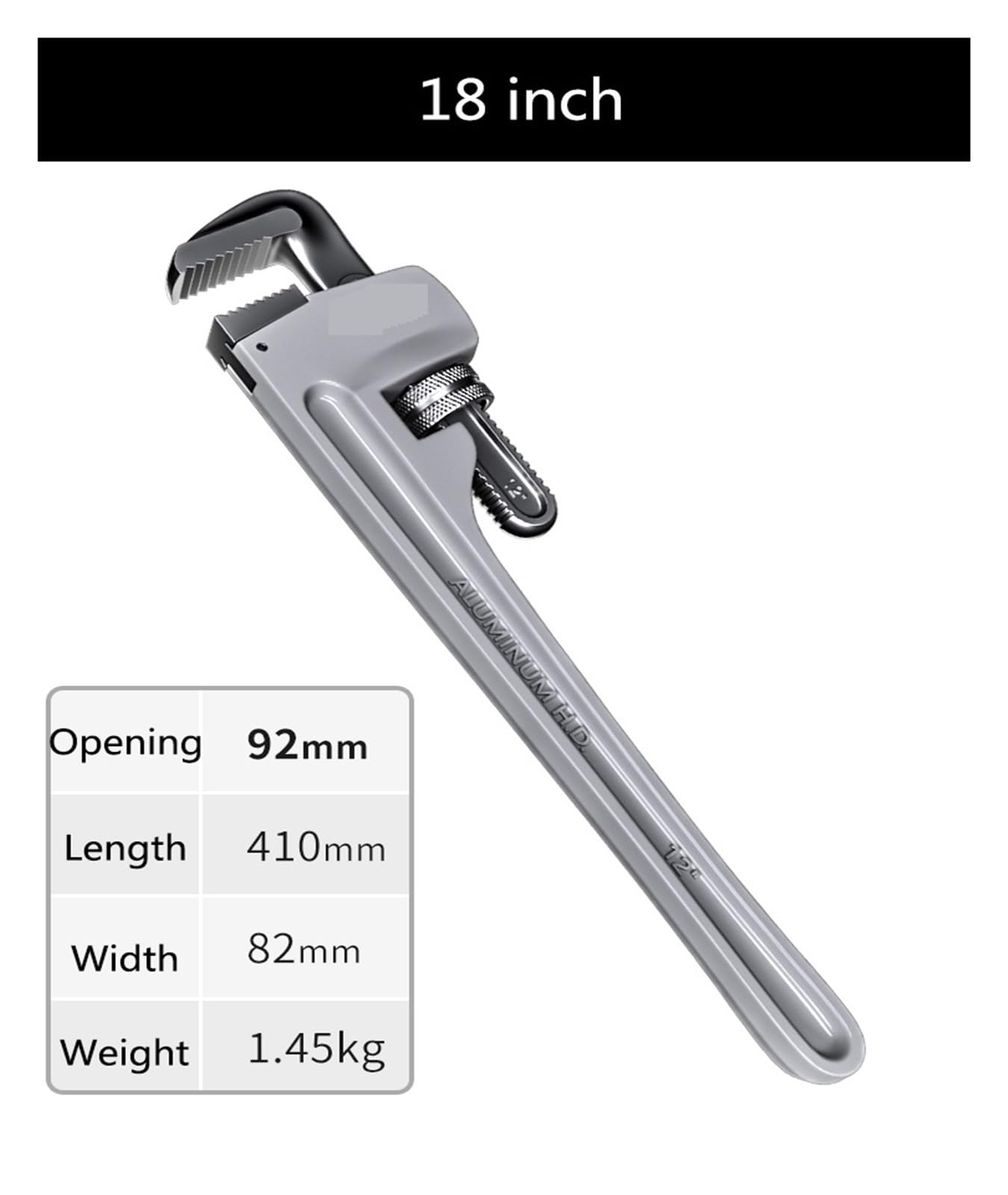 Klucz do rur aluminiowy klucz do rur klasy przemysłowej domowy uniwersalny klucz szybki dwufunkcyjny wielofunkcyjny hydrauliczny duży klucz do rur (35 cm)