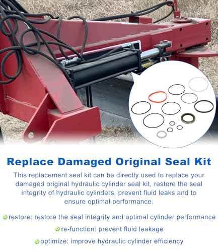 Image of Hydraulic Cylinder Seal Kit for Bush Hog, Fits 3 1 /2 inch Bore Cylinder 8 inch Stroke, Replace Part #50017623 (13PCS /Set)