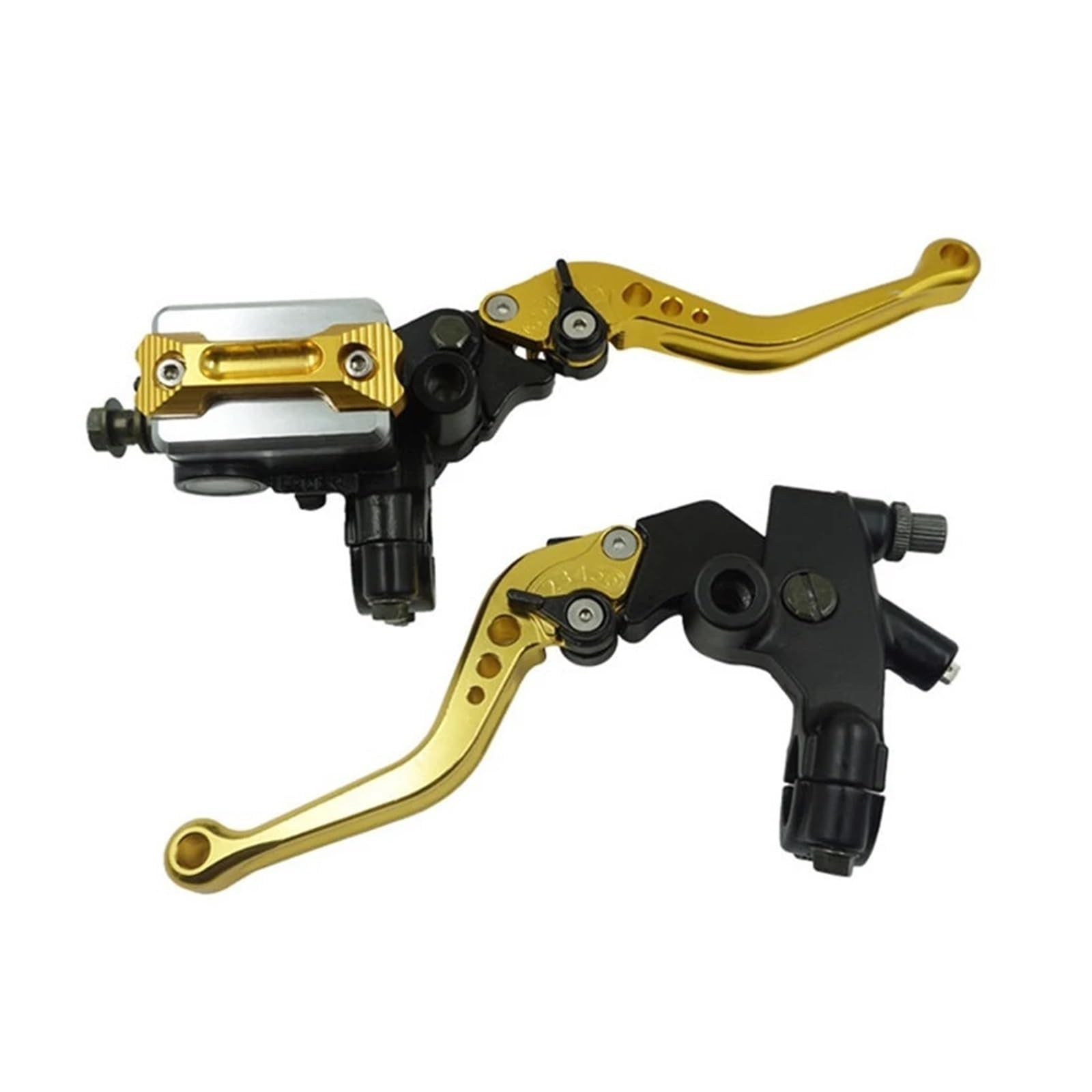 Leva frizione freno moto Accessori per moto per pompa superiore modificata Freno idraulico Pompa principale del freno Maniglia in alluminio(Giallo)