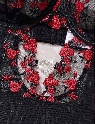 Image of Alrovetoney Women Lingerie Set Naughty Lace Bodysuit High Waisted Underwire Lingerie Babydoll With Garter Belt and Stockings