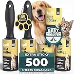 Tydi Pet Lint Rollers - 500 Sheets of Lint Roller Refills & 2 Handles - 100 Sheets per Sticky Clothes Roller - Lint Rollers for Pet Hair - Reusable Lint Roller for Clothes - Fluff Remover for Clothes