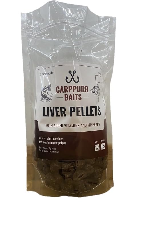 Carppurr baits Liver Pellets 20mm 900g-1.8kg-3.6kg-7.2kg – High Protein Carp Fishing Bait – Pellets for Carp, catfish, Barbel & Coarse Fishing (20mm 7.2kg)