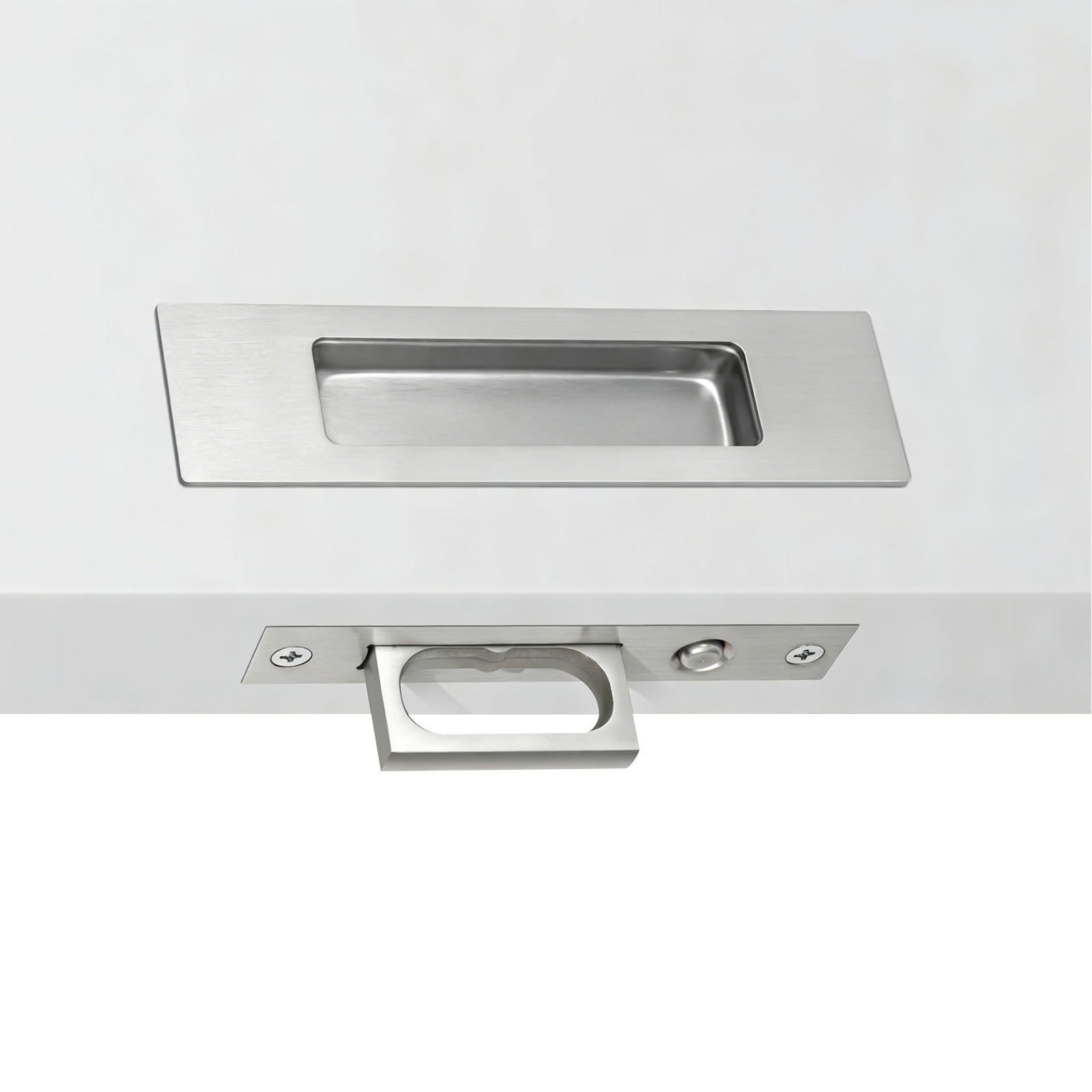 SHYYOULQE Stainless Steel Recessed Pull Handle Simple Installation for Stylish and Trendy Interiors Pocket Door Handle
