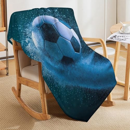 Manta de franela de fútbol 180x200 cm suave para sofá 5