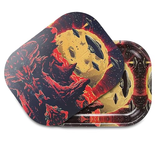 Small Metal Tray with Magnetic Lid, Decorative Tray, Ideal Storage for Home or Travel, 7 x 5.5 Inches