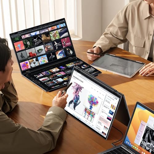 Image of EHOMEWEI X1 Foldable Dual Screen Portable Monitor 16 inchx2 FHD Laptop Screen Extender, 1920x1200 60Hz 100% sRGB, USB-C HDMI Plug & Play for MacBook Windows iPhone Switch PS5, Work from Home