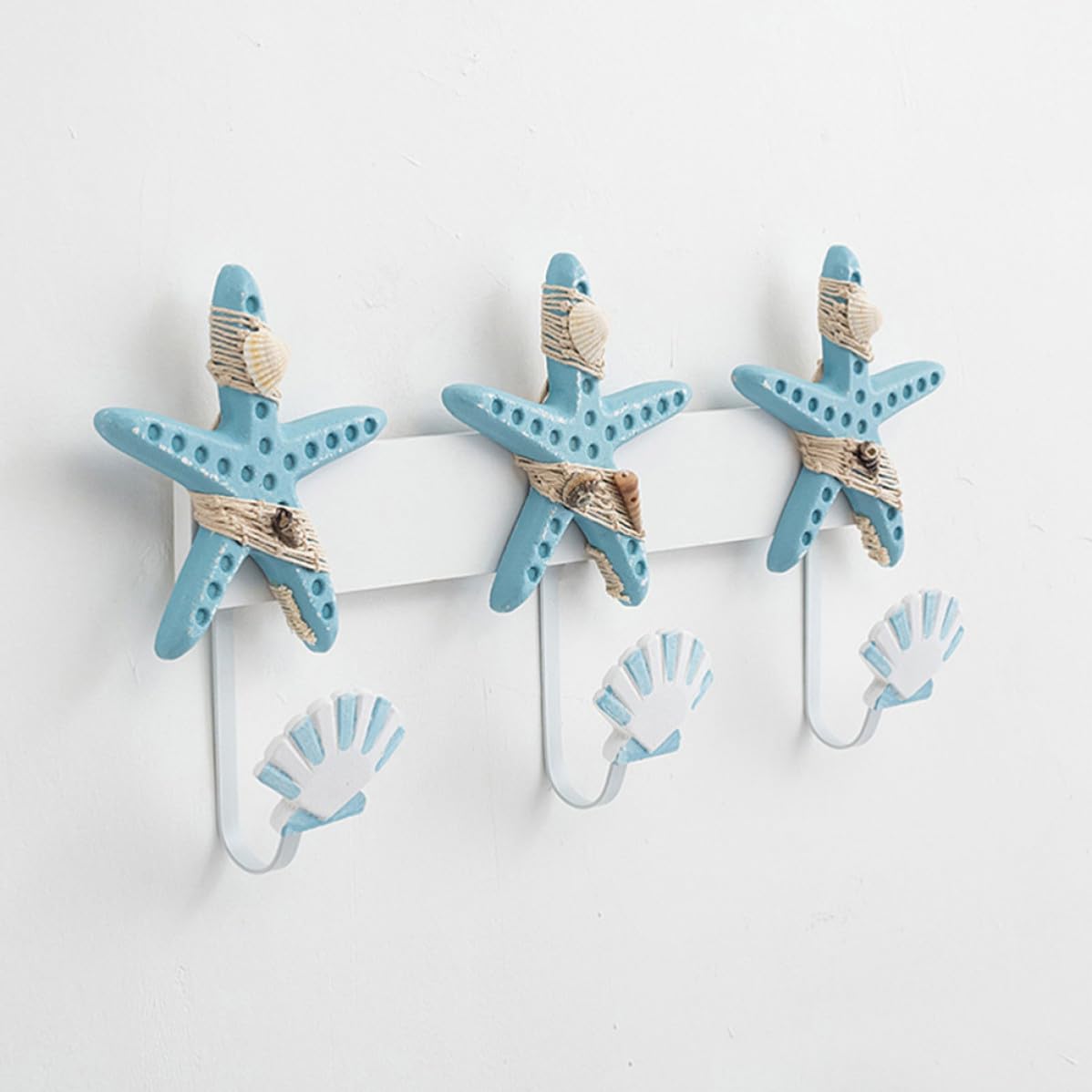OUNONA Perchero de Pared Ganchos para Llaves en Estilo Mediterráneo, Resistente y Práctico, Hecho de Mdf y Hierro, Adecuado para Decoración del Hogar y Baño