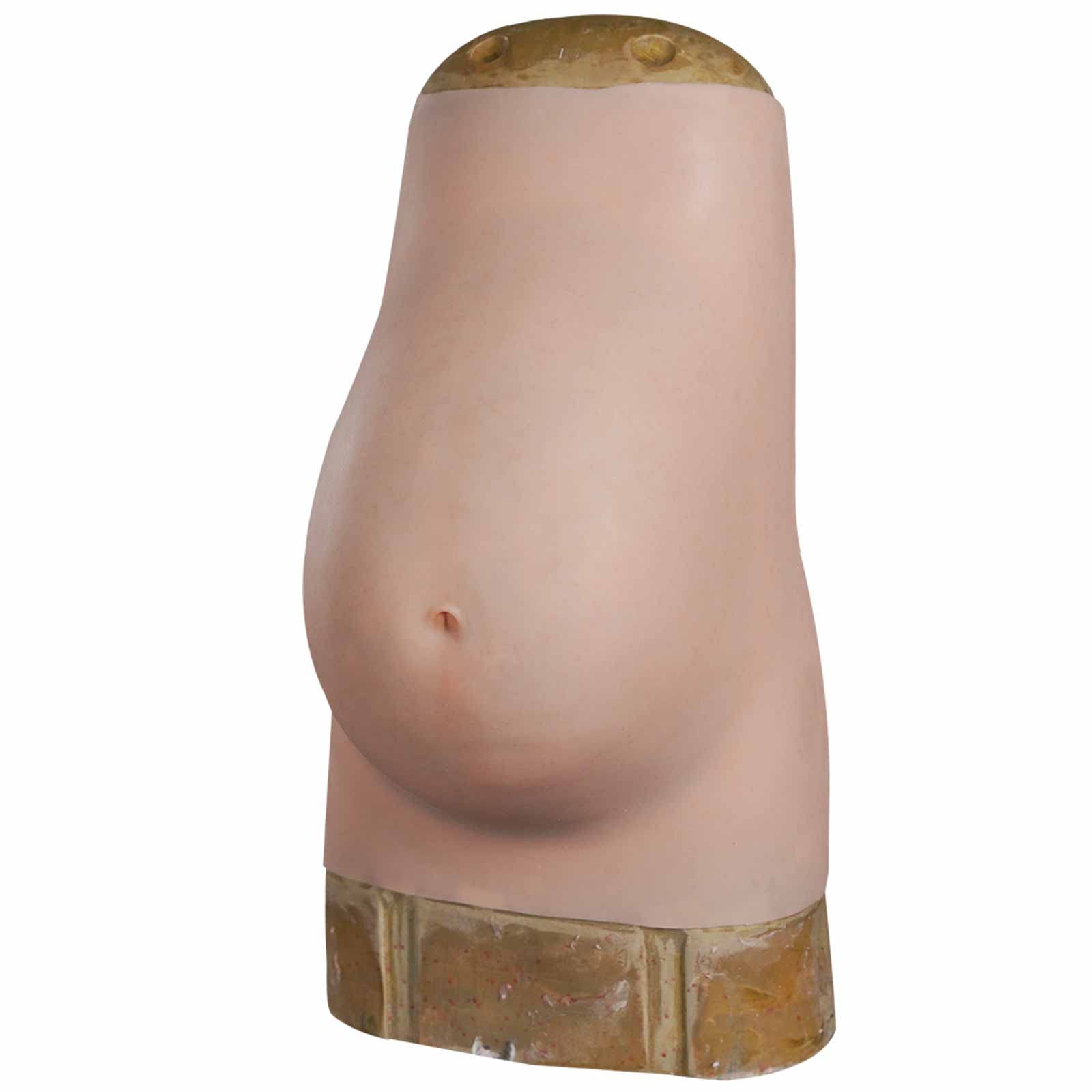 CRODRES Silicone Pregnant Belly Fake Pregnant Bump Belly Realistic Skin Artificial Tummy Belly for Actor Performance Maternity,Brown,September