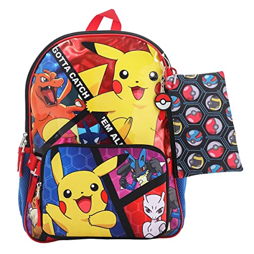 Bioworld Pokemon Trainer Gotta Catch 'Em All Youth 5-Piece Backpack Set2