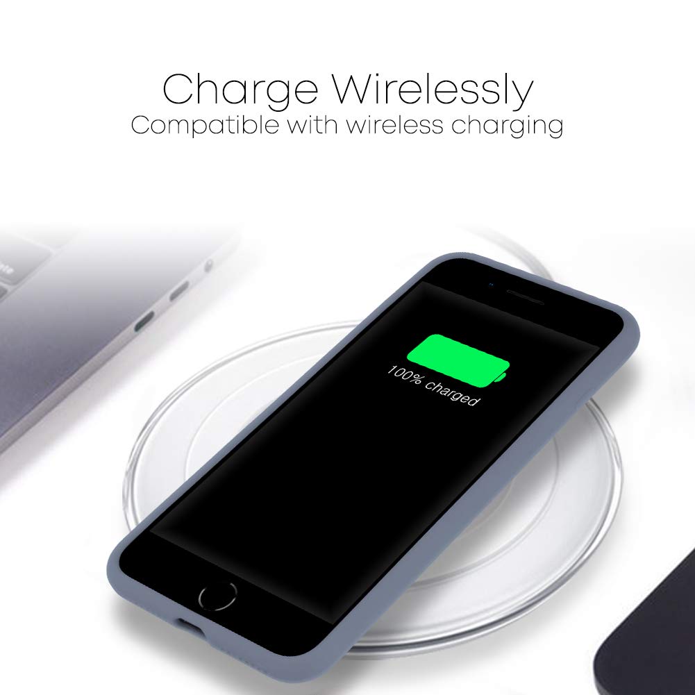 Goospery iPhone8 Plus / iPhone7 Plus シリコンケース 薄型 軽量 バンパー カバー (ラベンダーグレイ) IP8P-SLC-LGRY