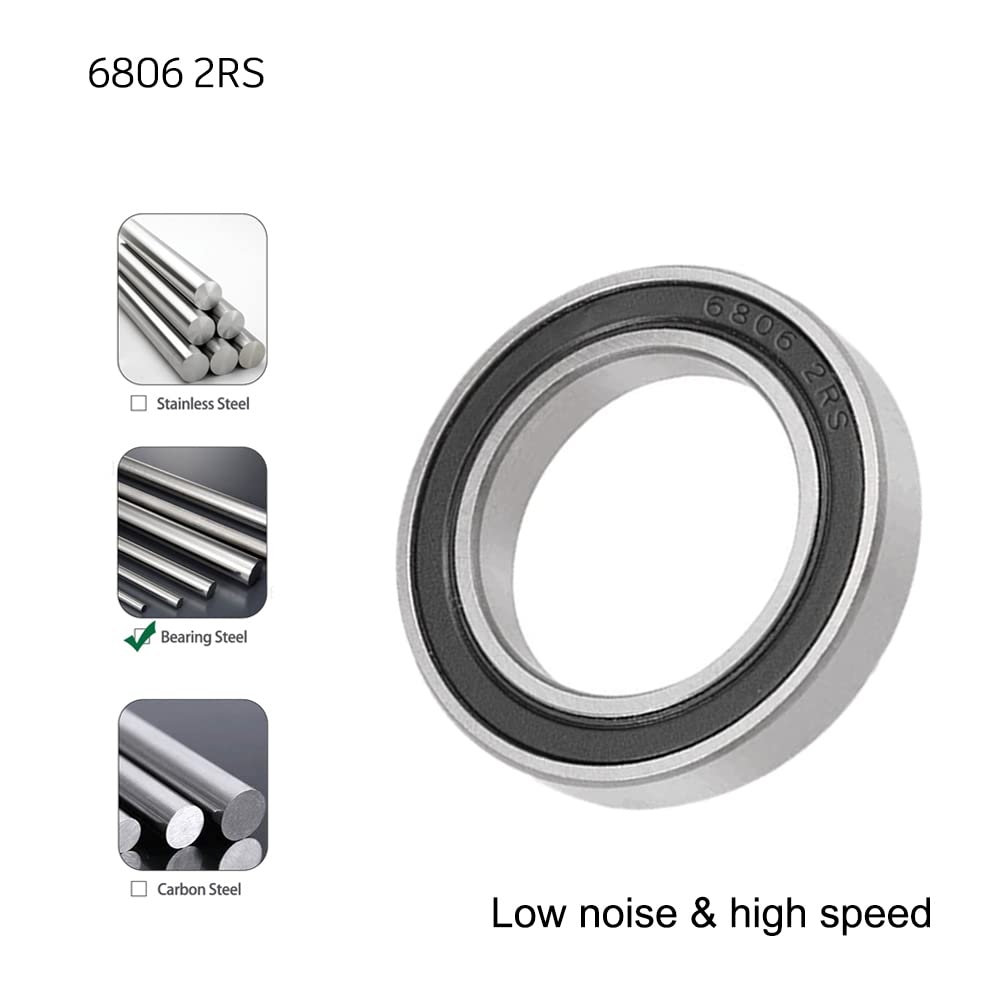 QUARKZMAN 4Stk 6806-2RS Kugellager Rillenkugellager Bearing Tief Rillenkugel Lager 30mm Bohrung 42mm AD 7mm Dick Chrom Stahl Doppelsiegel Lager für Motoren Pumpen Förderer QUARKZMAN 4Stk 6806-2RS Kugellager Rillenkugellager Bearing Tief Rillenkugel Lager 30mm Bohrung 42mm AD 7mm Dick Chrom Stahl Doppelsiegel Lager für Motoren Pumpen Förderer
