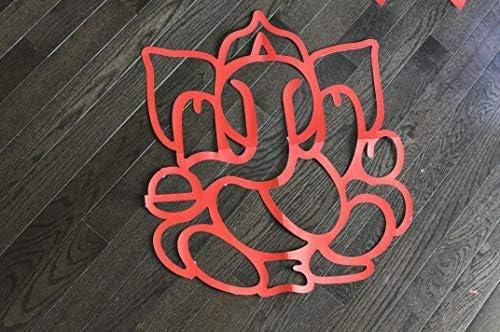Image of Desi Favors Red Huge Lord Ganesh Cutouts | Indian DIY Backdrop Decorations | Ganapati Pooja Backdrop Decoration | Indian Goodes Cultures Events | Traditional Cutout | 27x23 inch (Pack of 2)