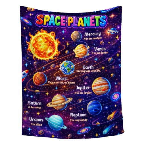 Space Planet Blanket,Space Blanket for Kids Boys Girls Adults - image 1