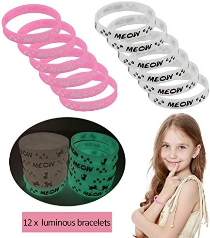 foci cozi Meow Cat Party Favors Supplies-Cat Necklaces,Bracelets,Keychains,Hair Clips,Tattoos,Brooch,Gift Bags Kids Girls Goodie Bags Birthday Party Supplies(84 Pcs)