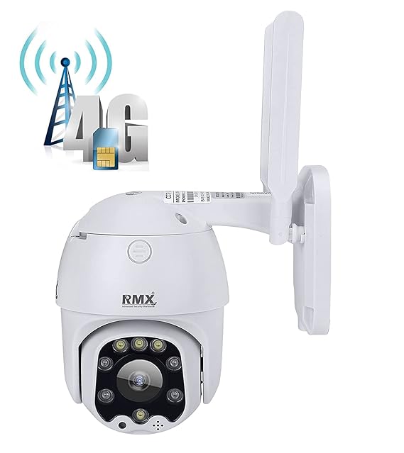 RMX Kathiriyas 3MP Full HD (1080p) 4g 3g SIM Card, Outdoor & Indoor Wireless IP66 Waterproof IP Security Camera, Full Color Night Vision and pan/tilt 360 degree 4G PTZ CCTV Camera