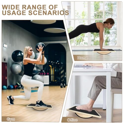 Balance Board Holz, Gleichgewichtstrainer, Wackelbrett Hund, Balance Board Erwachsene, Wackelbrett für Physiotherapie, Balanceboard, für Hunde Training, Wackelpad, für Schreibtisch und Stehpult (B)