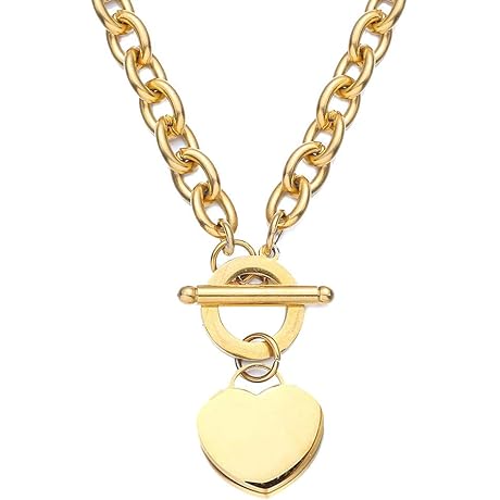 Elegant Love Stainless Steel Toggle Necklace