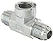 Eaton Weatherhead C5655X10 Carbon Steel SAE 37 Degree (JIC) Flare-Twin Fitting, Branch Tee, 1/2" NPT Female x 5/8" JIC Male
