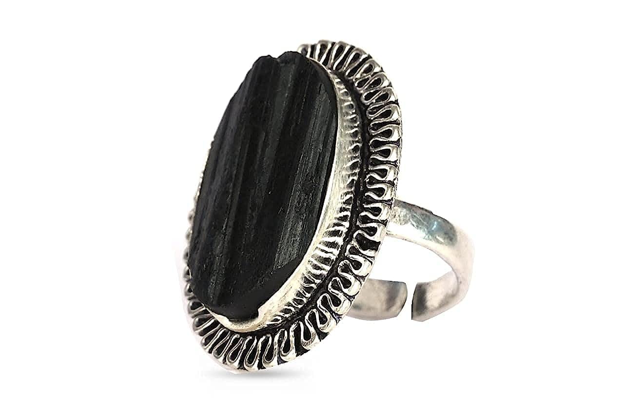 GaiaGems Natural Black Tourmaline Adjustable Unisex Ring (B0C3VM3L5Y) Amazon Price History, Amazon Price Tracker