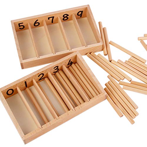 NUOBESTY 1 Conjunto Vara de Contagem NÃºmero de Madeira Varas de Contagem Com Caixa de Armazenamento