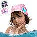 H&C Kids Breathable Swim Lycra Fabric Cap-Sun Protection Children Boys Girls Hat-Pink Gflower