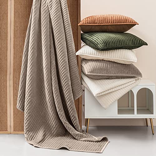 Shalala Velvet Comforter Queen,Striped Bedding Set,Lightweight Comforters,Reversible Luxurious Cozy Warm Bedspread Coverlet With Soft Brushed Microfiber Back For All Season(Army Green,Full/Queen) #TOP3