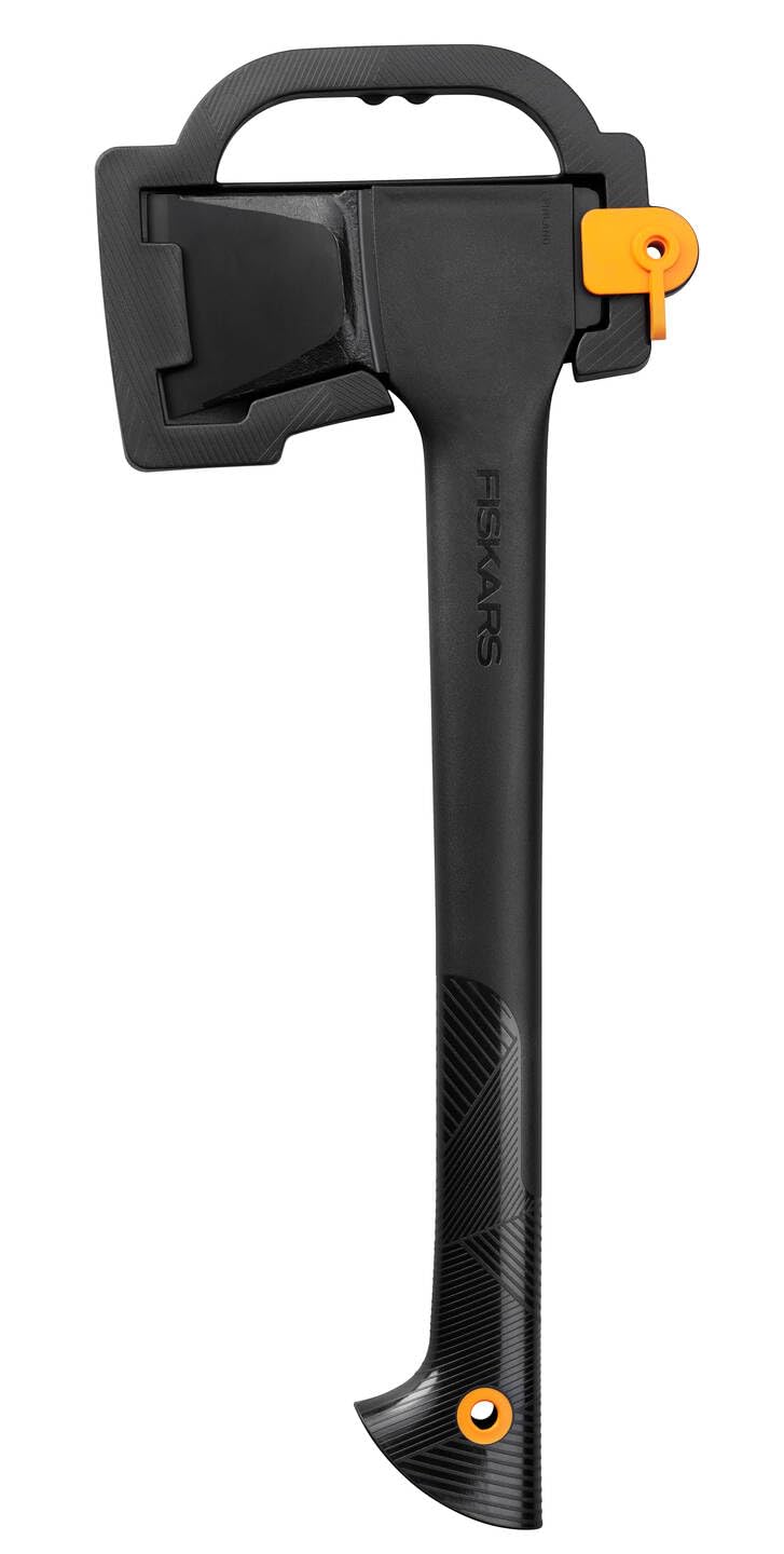 Fiskars Spaltaxt, Solid, Mit Klingen- und Transportschutz | Antihaftbeschichtet, Stahl-Klinge/Kunststoff-Stiel, Schwarz/Orange, A11, Länge: 49 cm, 1,1 kg, 1051086