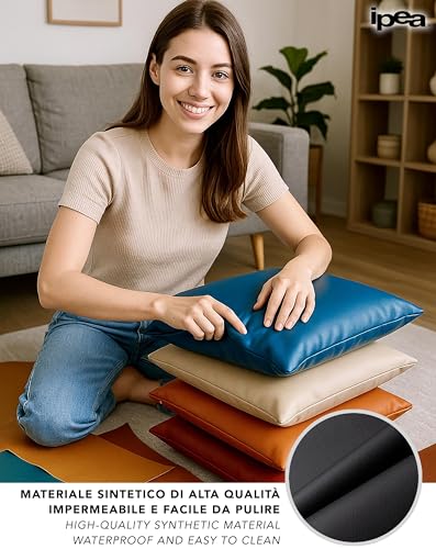 IPEA Kunstleder Schwarz für Dekor und Beschichtung 140 x 50 cm - Made in Italy - Kunstleder für Sofas, Stühle, Kleidung, Accessoires - Polsterstoff Bezugsstoff Lederoptik - Halben Meter