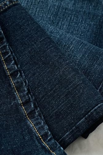 Image of Men's Straight Fit Dark Indigo Blue Denim Jeans | Premium Cotton Fabric & Smooth Texture
