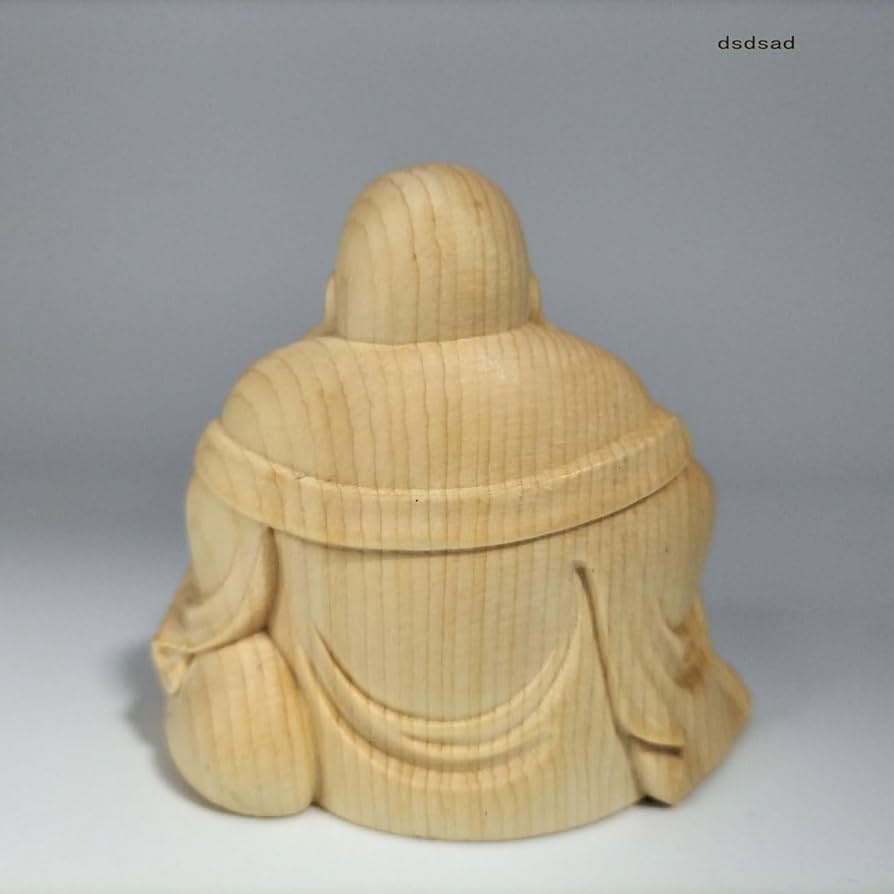 Amazon.co.jp: dsdsad 木彫り 像 布袋様 小さな 置物 7cm 桧木製