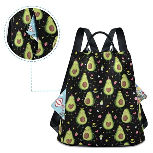 Image of Fustylead Cute Avocado Women Fashion Backpack Purse Travel Ladies College Shoulder Bags