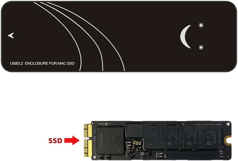 JMT USB3.2 GEN2*2 Solid State SSD Hard Drive Enclosure Compatible with MacBook Air/Pro2013-2017 (20Gbps)