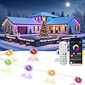 Smart Permanent Outdoor Lights for House, 50ft with 18 RGB+IC LED Lights, Music Sync, IP67 Waterproof Eaves Lighting, App/Remote Control, Outside LED Lights for Party, Christmas, Daily Decorations