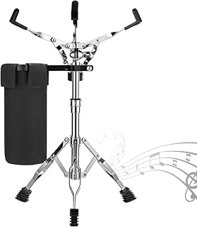 PLAZOTTA Snare Drum Stand with Drum Sticks Holder, Double Braced Tripod Snare Stand for 10 to 14 Inch Drum Practice Pad, Snare Drum Beginners, Adjustable Height 14.5 to 23 Inch