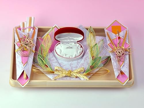 結納 -指輪メインの結納品-スイートピー指輪セット(毛せん・風呂敷付) 結納屋さん.com n8201-01