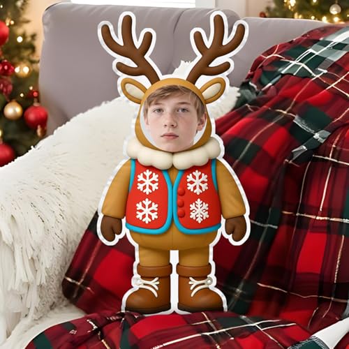 Weihnachtsdeko Kissen mit eigemen Foto Personalisierte Fotokissen 3D...