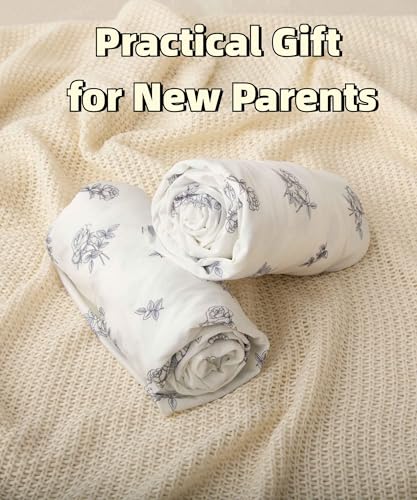 Image of SDY Jersey Crib Sheets for Baby Boys and Girls,52 inchx28 inchx8, 2 Pack,Neutral Flower Standard Oval /Retangle Fitted Crib Sheets for Toddler,Super Soft Breathable