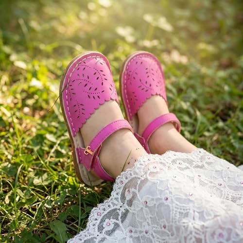 Image of THEE BRON Toddler Floral Cutout Closed Toe Sandals for Girls Breathable Summer Shoes