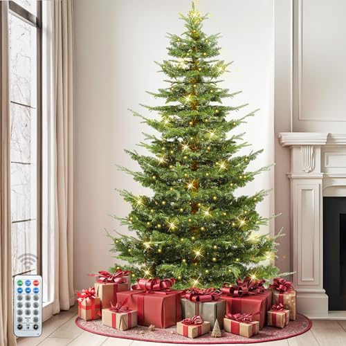 DWVO 6.5ft Aspen Fir Christmas Tree, Layered Artificial Christmas Tree